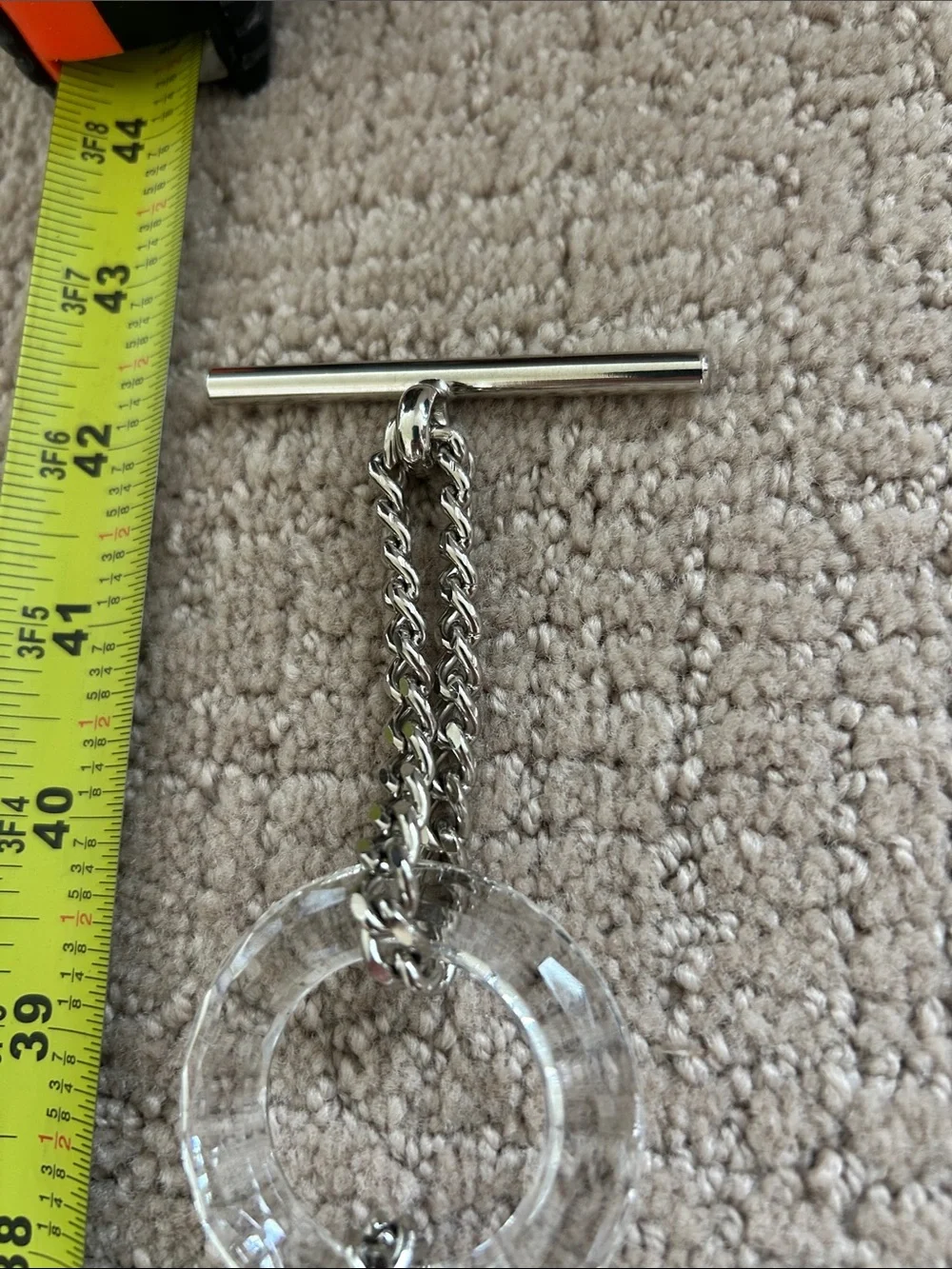 Suzi Roher Clear Ring-Link Acrylic Belt with Silver Hardware